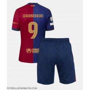 Barcelona Robert Lewandowski #9 Replika Hemmatröja Barn 2024-25 Kortärmad (+ Korta byxor)